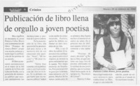Publicación de libro llena de orgullo a joven poetisa  [artículo]