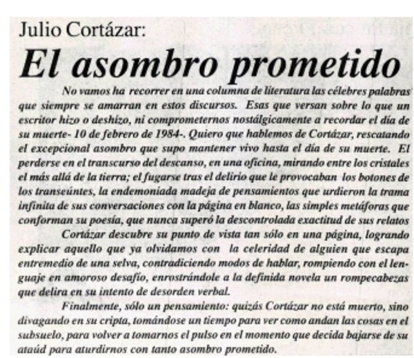 El asombro prometido