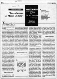 "Tengo imagen de madre chilena"  [artículo].