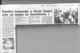 Emotivo homenaje a Oscar Castro ante su tumba en cementerio 1  [artículo].