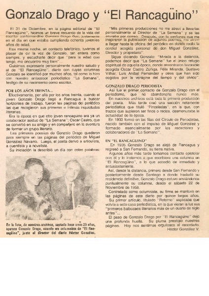 Gonzalo Drago y "El Rancagüino"
