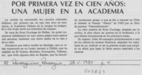 Por primera vez en cien años; una mujer en la Academia