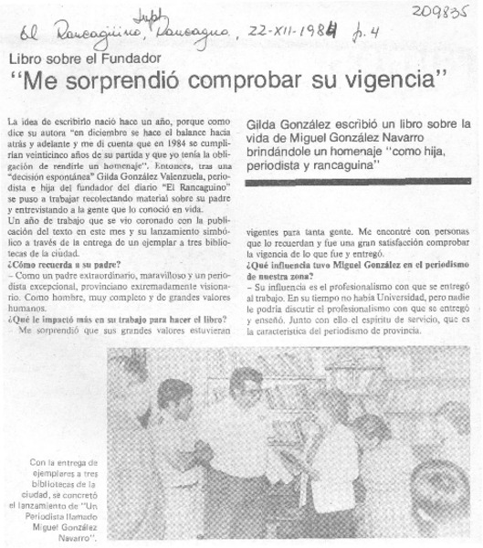 "Me sorprendió comprobar su vigencia"