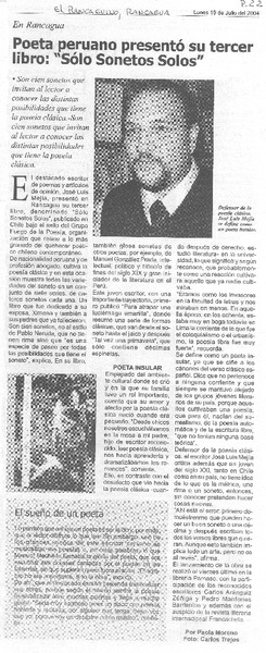 Poeta peruano presentó su tercer libro: "Sólo sonetos solos"