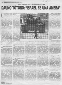 Dauno Tótoro, "Israel es una ameba"  [artículo] Arnaldo Pérez Guerra