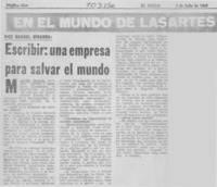 Escribir, una empresa para salvar el mundo.