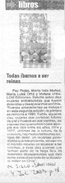 Todas íbamos a ser reinas.