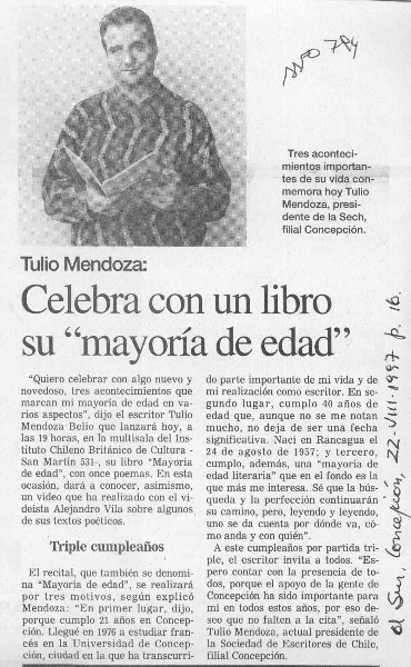 Celebra con un libro su "mayoría de edad"  [artículo].