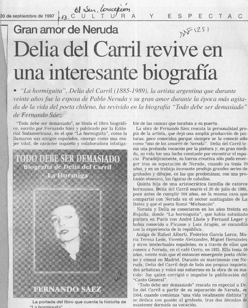 Delia del Carril revive en una interesante biografía