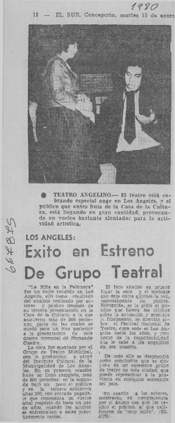 Éxito en estreno de grupo teatral.  [artículo]