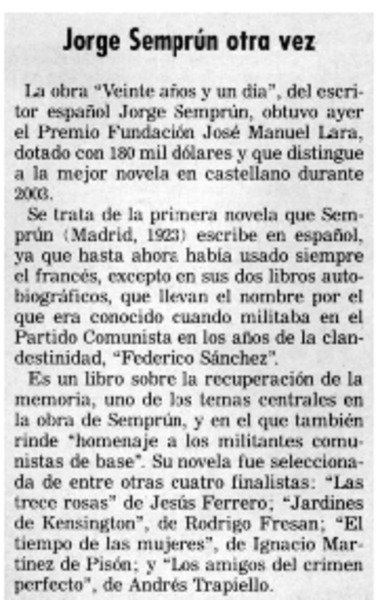 Jorge Semprún otra vez