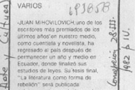 Juan Mihovilovich.