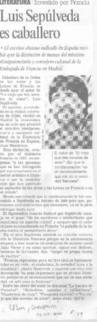Luis Sepúlveda es caballero