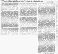Pequeña celebración o las ánsias de ser