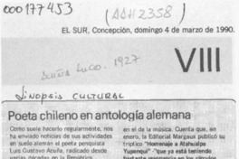 Poeta chileno en antología alemana  [artículo].