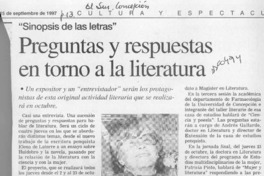 Preguntas y respuestas en torno a la literatura