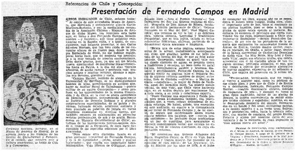 Presentación de Fernando Campo en Madrid.