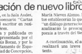 Presentación de nuevo libro  [artículo].