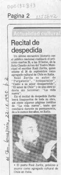 Recital de despedida  [artículo].