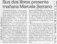 Sus dos libros presenta mañana Marcela Serrano  [artículo].