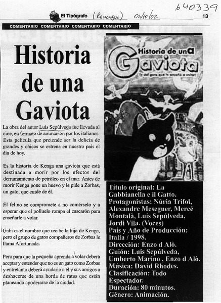 Historia de una gaviota  [artículo]