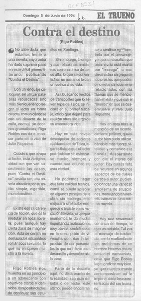 Contra el destino  [artículo].