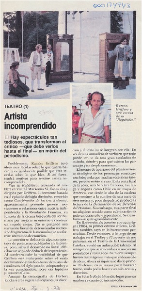 Artista incomprendido  [artículo].