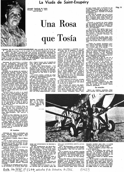 La Viuda de Saint-Exupéry Una rosa que tosía