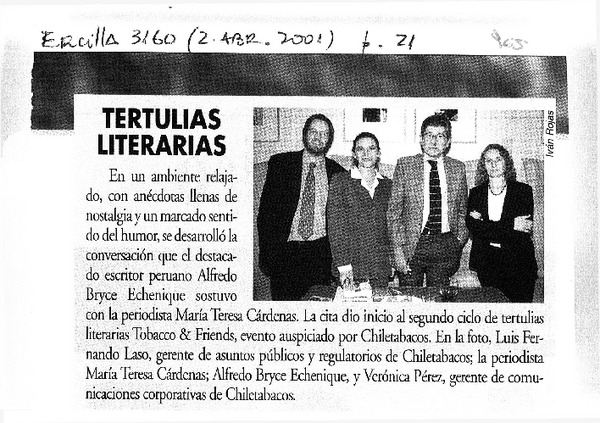 Tertulias literarias.