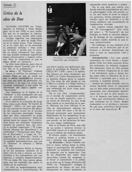 Crítica de la obra de Díaz.