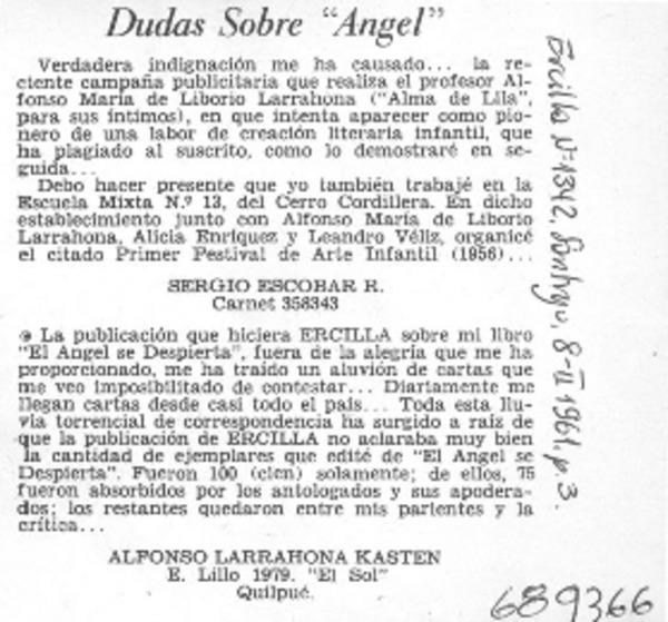 Dudas sobre "Angel".