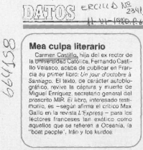 Mea culpa literario.