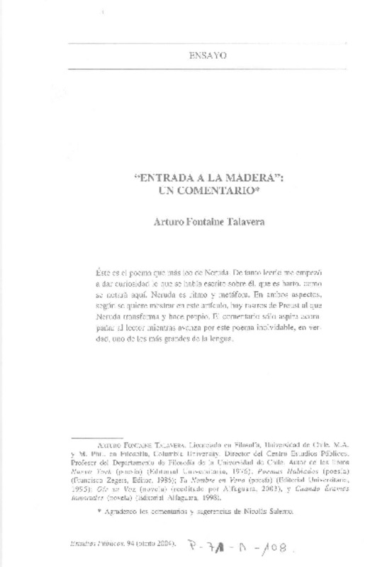 "Entrada a la madera": un comentario.  [artículo]