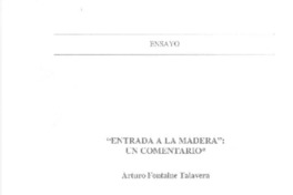 "Entrada a la madera": un comentario.  [artículo]