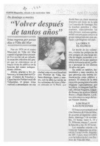"Volver después de tantos años"  [artículo].