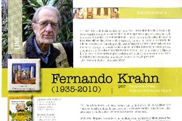 Fernando Krahn (1935-2010)  [artículo] Verónica Uribe.