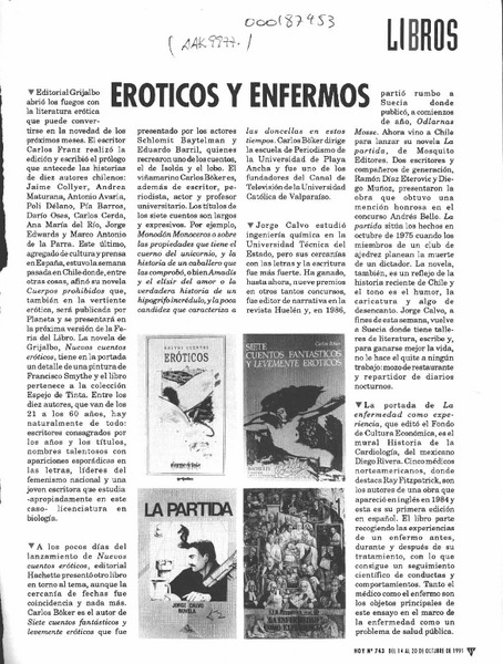 Eróticos y enfermos  [artículo].
