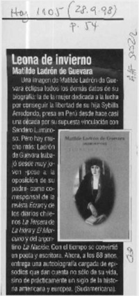 Leona de invierno  [artículo].