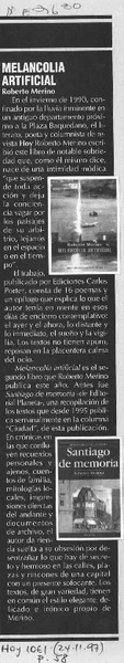 Melancolía artificial  [artículo].