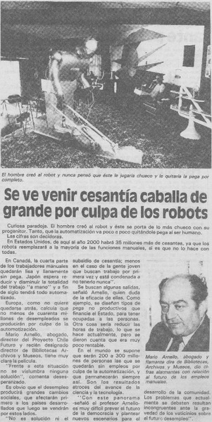 Se ve venir cesantía caballa de grande por culpa de los robots
