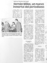 Hernán Millas, un nuevo inmortal del periodismo