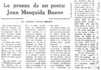 La proeza de un poeta : Juan Mesquida Bueno