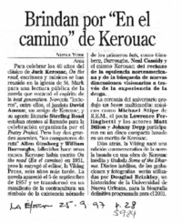Brindan por "En el camino" de Kerouac.