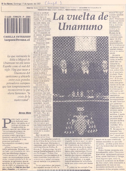 La vuelta de Unamuno