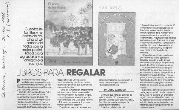 "Es un libro para que los jóvenes sepan qué ocurrió durante 17 años"  [artículo] Elizabeth Orellana.
