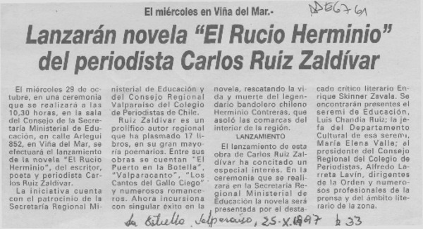 Lanzarán novela "El rucio Herminio"