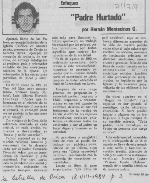 "Padre Hurtado"
