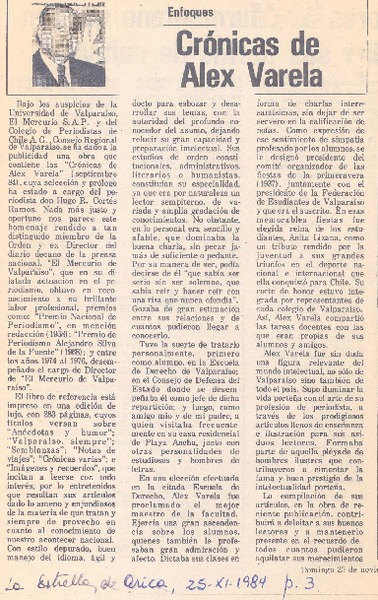Crónicas de Alex Varela.