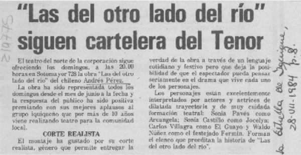 "Las Del otro lado del río"