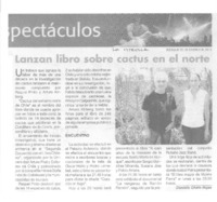 Lanzan libro sobre cactus en el norte  [artículo].